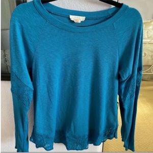 Women's Sun & Shadow Blue Embroidered Long Sleeve Size Medium